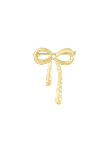 Goudlief Broche pearl bow (Broches, Accessoires), Sieraden, Tassen en Uiterlijk, Verzenden, Nieuw, Zilver, Overige materialen