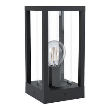 Zwarte moderne buitenlamp, Laszlo, aluminium, IP54, Ophalen of Verzenden, Nieuw, Aluminium, Staande lamp