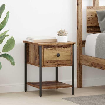 vidaXL Nachtkastje 2 st Oudhout 34 x 35,5 x 45 cm Bewerkt, Minder dan 45 cm, Verzenden, Nieuw, Minder dan 55 cm