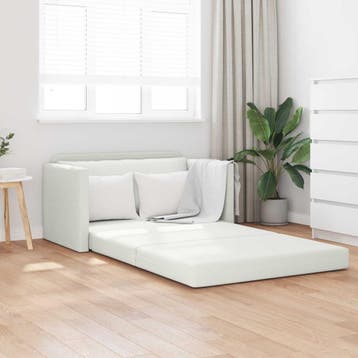 vidaXL Slaapbank Wit 124 x 71 x 78 cm Kunstleer, Verzenden, Nieuw, Leer, Minder dan 150 cm