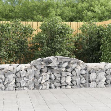 vidaXL Schanskorven 12 st gewelfd 300x50x60/80 cm, Tuin en Terras, 100 cm of meer, Verzenden, Nieuw, Metaal