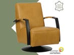 Leren draaifauteuil Mood - Granada Amber (cognac) -, Huis en Inrichting, Fauteuils, Nieuw, Ophalen of Verzenden, 50 tot 75 cm