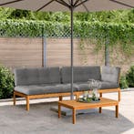 vidaXL 3-delige Loungeset pallet met kussens massief, Verzenden, Nieuw, Hardhout, Loungeset