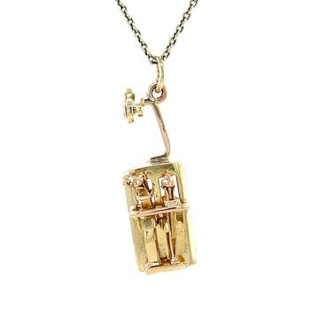 Gouden vintage skilift hanger 18 kt, Ophalen of Verzenden, Nieuw