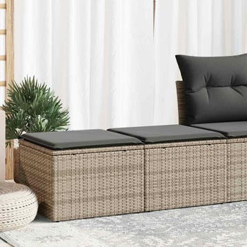 vidaXL 2-delige Loungeset met kussens poly rattan acacia, Verzenden, Nieuw, Loungeset