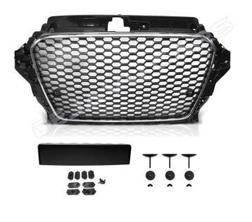 RS3 Look Frontgrill Glans zwart Piano Black Edition voor Aud, Ophalen of Verzenden