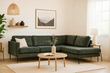 Hoekbank Gardolo 2.5 zits Velvet groen- Adore156, Huis en Inrichting, Banken | Bankstellen, Ophalen of Verzenden, Nieuw