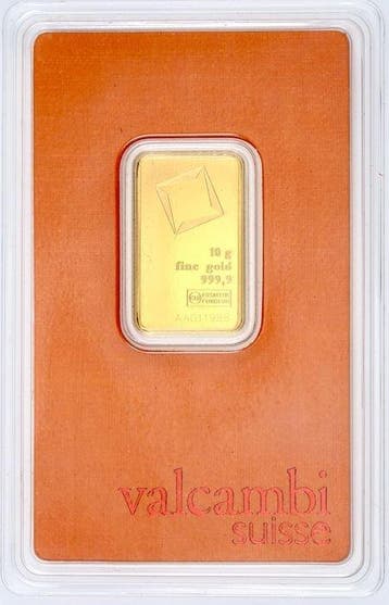 10 gram - Goud .999 - Valcambi, Switzerland - Verzegeld en