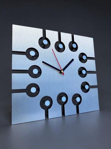 Wandklok - Juwelier Hörl Prototype - Mid-century modern Glas