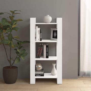vidaXL Boekenkast/kamerscherm 60x35x125 cm massief hout wit, Huis en Inrichting, Minder dan 50 cm, Verzenden, 100 tot 150 cm, Nieuw