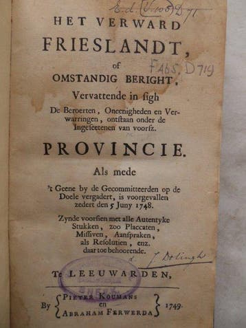Johannes Dotingh - Het verward Frieslandt, of Omstandig, Antiek en Kunst