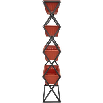 Verticaal plantenrek met 4 bakken 52x21x127cm - bruin, Verzenden, Nieuw