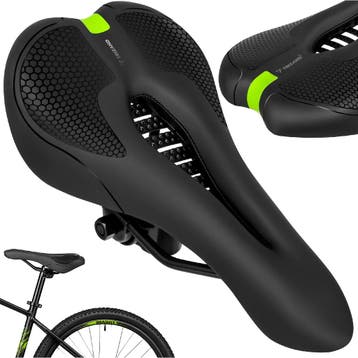Trizand Comfortabel fietszadel 28 x 14 cm zwart met ergon..., Fietsen en Brommers, Fietsonderdelen, Ophalen of Verzenden, Nieuw