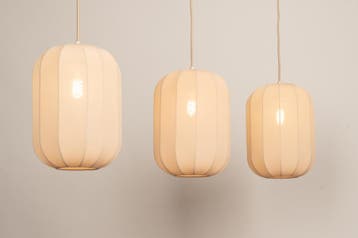 Rietveld Hanglampen - Beige, Zand - Stof, Metaal, Verzenden, Nieuw