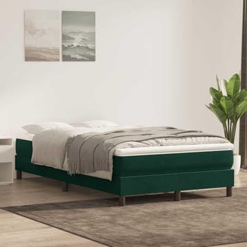 vidaXL Boxspring zonder matras fluweel donkergroen 120x220, Huis en Inrichting, Slaapkamer | Bedden, Verzenden, Nieuw, Groen, Stof