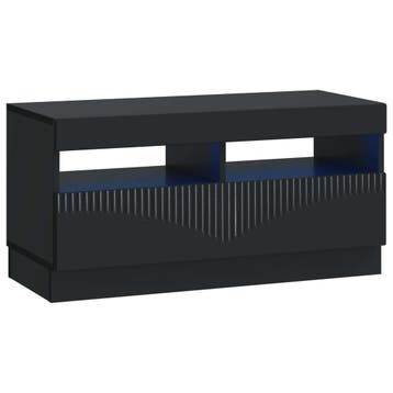 vidaXL LED tv-meubel Zwart Bewerkt hout, Huis en Inrichting, Minder dan 50 cm, Verzenden, Nieuw, Minder dan 100 cm