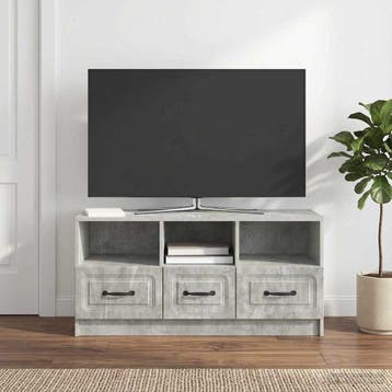 vidaXL TV-kast met lade Betongrijs 102 x 34,5 x 47 cm, Minder dan 50 cm, Verzenden, Nieuw, Minder dan 100 cm