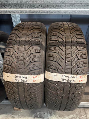 215-65-16 Semperit Winterbanden 5.5mm Incl Montage 215 65 16, Auto-onderdelen, Ophalen, 16 inch, Winterbanden, Band(en)