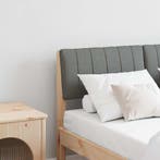 vidaXL Gestoffeerd hoofdbord Donkergrijs 120 cm Massief, Huis en Inrichting, Slaapkamer | Bedden, Verzenden, Nieuw, Bruin, Hout