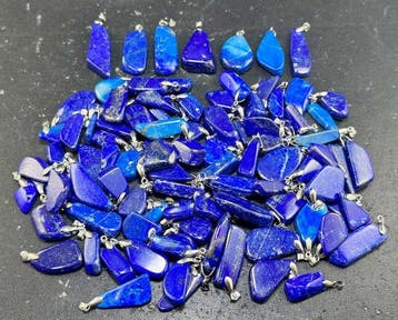 Lapis Lazuli-edelsteen Hangers - Hoogte: 42 mm - Breedte: 31