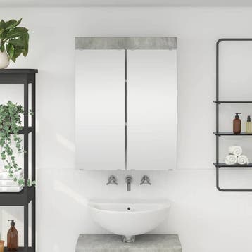 vidaXL Badkamer spiegelkast TULUM Beton Grijs 60 x 16,5 x 78, Verzenden, Nieuw