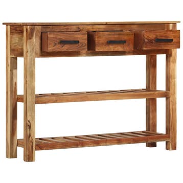 vidaXL Dressoir met 3 lades 110x30x80 cm massief hout, 100 tot 150 cm, Verzenden, Nieuw, 25 tot 50 cm