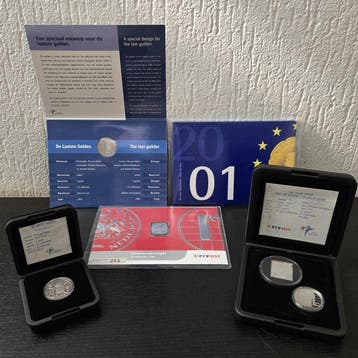 Nederland. Beatrix. Muntensets 2001 PROOF & Zilveren, Postzegels en Munten, Munten | Nederland
