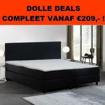 Boxspring Bravo 80 x 200 Stof Grijs €239,- *Aanbieding*, Nieuw, 200 cm, 80 cm