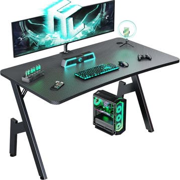 Gaming bureau - Gaming desk - Gaming tafel - 100x50 cm - Zwa, Verzenden, Zo goed als nieuw