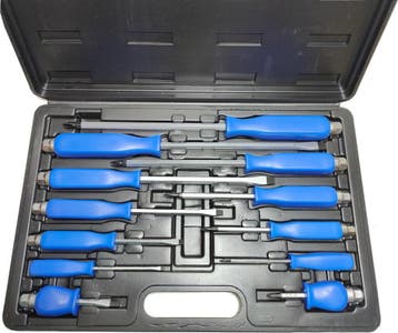 Schroevendraaier set 12-delig | kruis en plat | met koffer, Ophalen of Verzenden, Nieuw