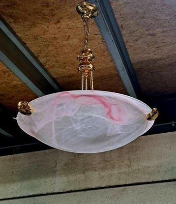Lamp - Glas, Messing, Antiek en Kunst