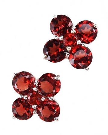 Granaat - Zilver, La Fleur de Feu – Oorbellen Granaat –