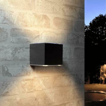 Solar LED wandlamp up downlight Emme - rechte afwerking, Zonne-energie, Verzenden, Minder dan 50 watt, Wandlamp