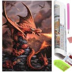 Diamond Painting - Volwassenen - Draak - 40 x 30 cm, Ophalen of Verzenden