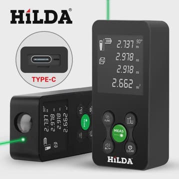 HILDA Laser Afstandsmeter 50M/100M met Rood/Groen Laser, Hoe, Verzenden, Nieuw