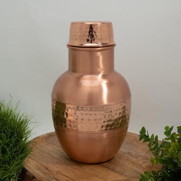 Puur koperen bolle karaf sequence met dop ± 950 ml, Ophalen of Verzenden, Nieuw