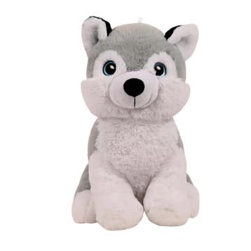 Sandy Husky knuffel - pluche - 32 cm - grijs/wit, Verzenden, Nieuw