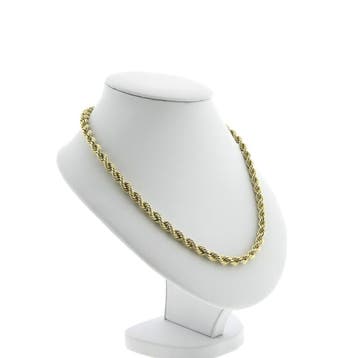 Gouden gedraaide schakelcollier (Ketting), Ophalen of Verzenden, Gebruikt, Goud, Goud