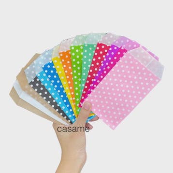 Kleine Kraft Papieren Zakjes met Stippen - Set van 10, 25 of, Verzenden, Nieuw