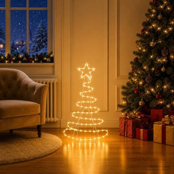 vidaXL Led-kerstboomsilhouet LOVIISA 100 LEDs Warmwit 51 x, Diversen, Verzenden, Nieuw