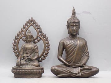 Figuur - Two Buddha statues (2) - Brons