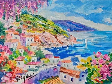 Alfredo Grimaldi (1950) - Balcone Fiorito sul Mare