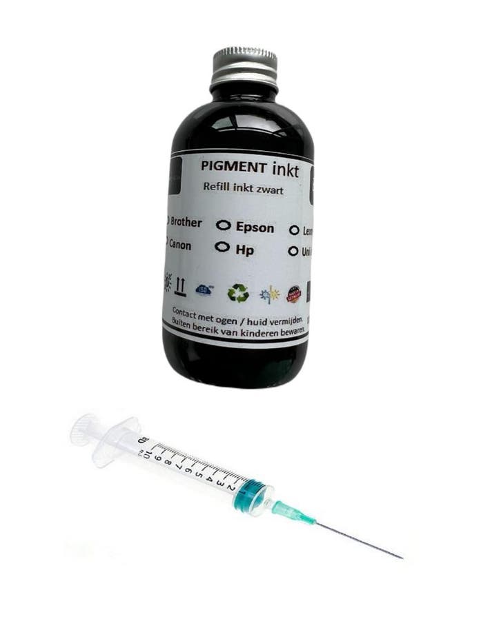 Geschikt navul inkt ZWART PIGMENTED 100ml van Inktmedia, Computers en Software, Printerbenodigdheden, Cartridge, Nieuw