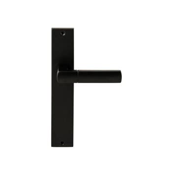 Deurkruk Rhodos op rechthoekig langschild blind - zwart, Doe-het-zelf en Verbouw, Hang- en Sluitwerk, Verzenden, Nieuw