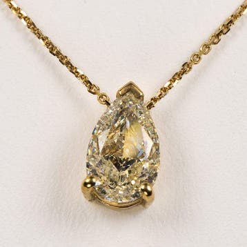 Ketting met hanger - 18 karaat Geel goud - 1.70ct. tw.