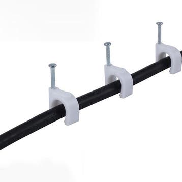 100x 9mm Kabelclip Wit, Verzamelen, Verzenden, Nieuw