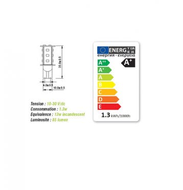 Vechline Lamp LED T10 1.3W/85Lumen/15Leds, Ophalen of Verzenden, Nieuw