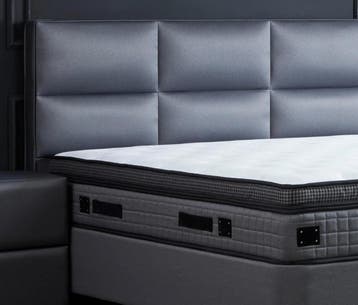Opberg boxspring Babylon grijs - 160x200 cm, Verzenden, Nieuw, Grijs, Modern