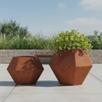Set van 2 Roestvrij Stalen Plantenbakken 75x75x60 cm - Stijl, Huis en Inrichting, Verzenden, Nieuw