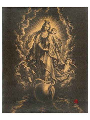 Madonna del Trionfo – Afdruk op Leer 85,00 x 68,00 cm -